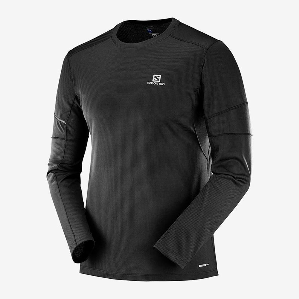 Salomon Israel AGILE LS - Mens Tops - Black (VWHR-65807)